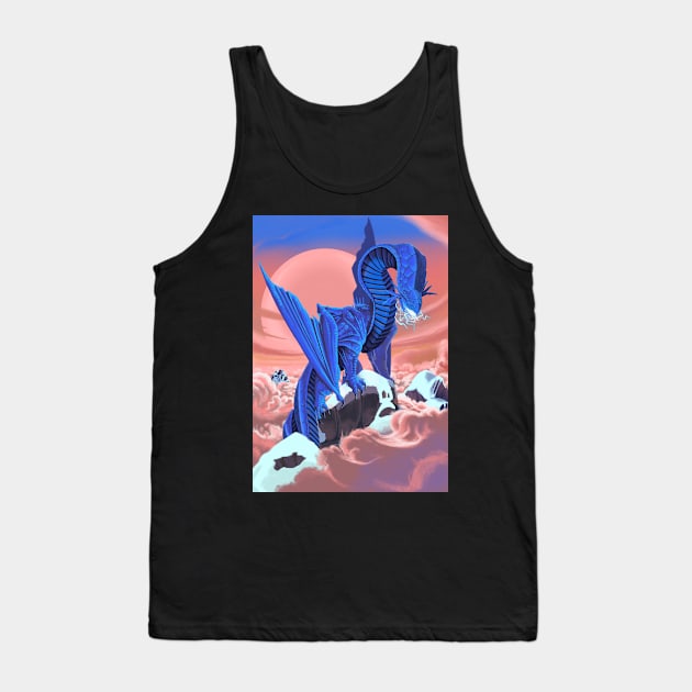 Dungeons, Dice and Dragons - Blue Dragon Tank Top by Rollin20s